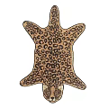 Stylish Square Carpet Featuring Leopard Print Turtle Shape Pattern For Home Decor 3d model
