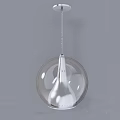 Modern Transparent Spherical Chandelier With Silver Lamp Body And Decorative Base