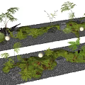 Bonsai Potted Plants Natural Landscape Design With Moss Stones And Ferns