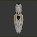 Futuristic Silver Spacecraft With Orange Accents And Aerodynamic Sci Fi Design