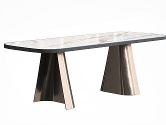 Light Luxury Dining Table 3d model