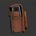 Brown Leather Camera Case Featuring Stylish Design And Secure Clasp For Daily Use 3d model