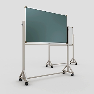 Modern Blackboard Mobile Whiteboard 3d model