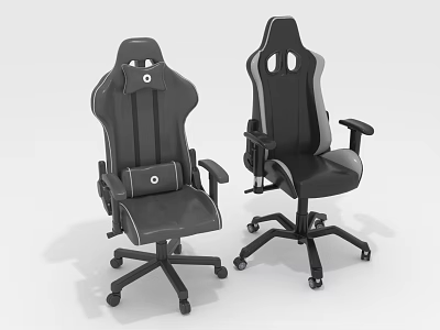 Modern Black White Gaming Chairs With Ergonomic Design And Comfortable Features 3d model