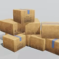 Stacked Brown Cardboard Boxes With Fragile Labels And Handle With Care Instructions