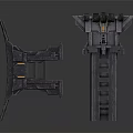 Black Mechanical Equipment Parts With Support Structures And Ladder Design