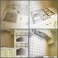 Classic Kitchen Interior Design With Light Green Cabinets Tiled Walls And Decorative Plates
