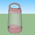 Two Pink Transparent Water Bottles With Handle Design For Daily Use