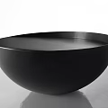 Sleek Black Modern Minimalist Round Side Table With Smooth Reflective Surface 3d model