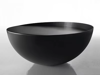 Sleek Black Modern Minimalist Round Side Table With Smooth Reflective Surface 3d model