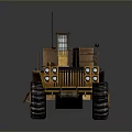 Industrial Utility Vehicle With Large Tires Open Cargo Bed And Rustic Brown Exterior