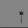 Star Shaped Spiked Metal Weapon With Chain And Sharp Pointed Tip 3d model
