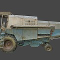 old harvester agricultural machinery 3d model