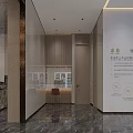 Modern Elegant Property Sales Office Lobby With Real Estate Sand Table And Marble Reception Desk