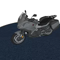 Silver Touring Motorcycle With Sleek Design Black Seat And Side Cases