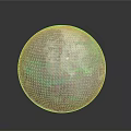 Colorful Marbled Sphere With Green And Purple Swirls On Gray Background