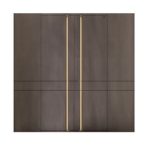 Modern double-door bronze door 3d model