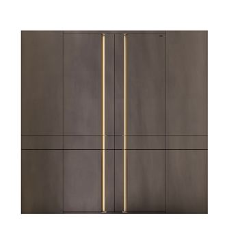 Modern double-door bronze door 3d model