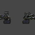 Sci Fi Heavy Weapon With Dual Barrel Black Body And Red White Accents