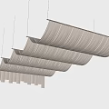 Stylish Ceiling Drapery With Layered Wave Shaped Design And Hanging Installation 3d model