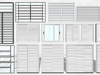 modern blinds glass blinds sliding wood windows 3d model