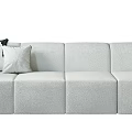 Modern Light Gray Sectional Sofa With Comfortable Fabric And Decorative Pillows 3d model