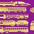 EMU train high-speed rail high-speed train bullet train rail speed harmony number EMU suspension maglev train passenger vehicle 3d model