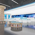 Modern Spacious Library Interior With Shelves Books Reading Tables And Chairs