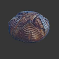 Freshly Baked Artisan Rustic Bread Loaf With Crusty Exterior And Texture 3d model