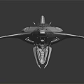 Futuristic Spaceship 3D Model With Streamlined Design And Gray White Exterior 3d model