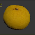 Fresh Ripe Yellow Orange Fruit With Small Stem On Dark Reflective Background