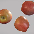 Fresh Ripe Red and Yellow Apples With Juicy Shiny Texture And Three Fruits