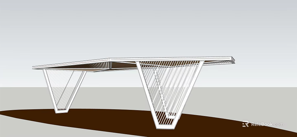 Modern Metal Pergola Design With Open Structure And Geometric Lines 3d model 