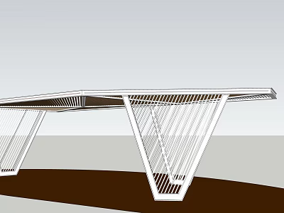 Modern Metal Pergola Design With Open Structure And Geometric Lines 3d model