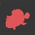 Orange Striped Aquatic Animal With Frilly Fins On Dark Reflective Surface
