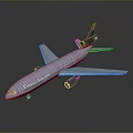 Transavia Airlines Airplane Model With White Blue Fuselage Wings Tail And Engines On Gray Background