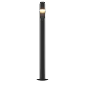 Modern Sleek Black Metal Outdoor Light with Tall Pole for Garden Pathway Illumination