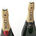 Premium Elegant Display of Moët Chandon Champagne Bottles and Champagne Glasses