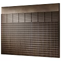 Modern Brown Textured Grid Background Wall Design With Natural Wood Panels 3d model