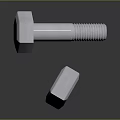 Metal Hardware Tools Hex Bolt And Nut With Threaded Details For Industrial Applications 3d model