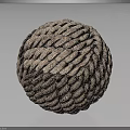 Brown Braided Rope Sphere Showcasing Intricate Texture and Decorative Design Elements 3d model