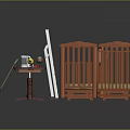 Kids Nursery Essentials With Wooden Crib High Chair And Playful Toys
