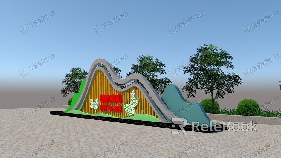 Green water and green mountains are the advertising signs of Jinshan and Yinshan. model