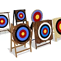 Durable Archery Targets With Wooden Stands And Colorful Bullseye Rings For Training