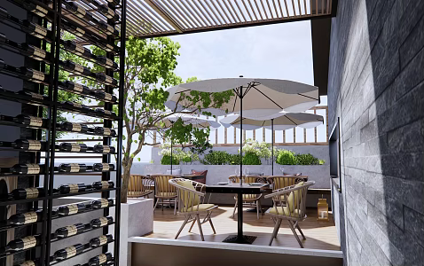 Roof Garden Modern Garden 3d model