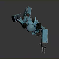 Blue Mechanical Robot Character With Detailed Arms And Standing Sci Fi Design
