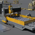 Industrial Equipment Layout with Cranes Conveyors and Production Machinery in Factory