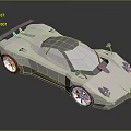 Unique Angular Concept Sports Car With Transparent Roof And Rear Spoiler