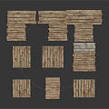 Wooden Steps And Platforms Set With Planks For Outdoor Garden Design