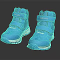 CLINKS Blue High top Sneakers With Velcro Straps And Red Accents On White Sole
